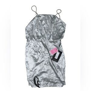 PRETTY LITTLE THING Silver Satin Mini Dress